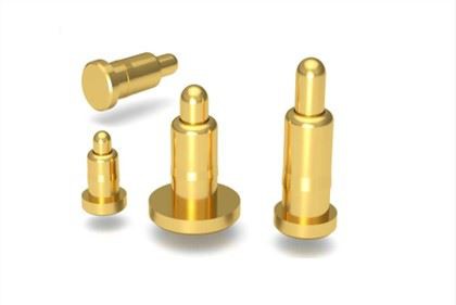 Fjederbelastet Pogo-nål i forgyldt guld