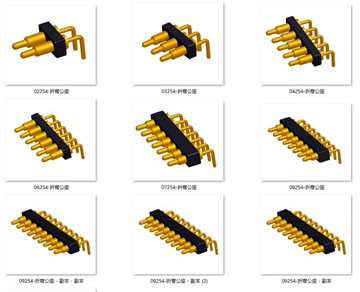 Det højre Angel fjeder pogo pin stik