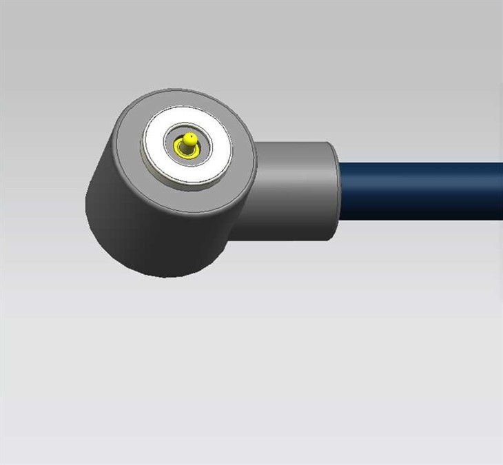 Enkelt-PIN Rund højre-magnetisk vinkelkabel